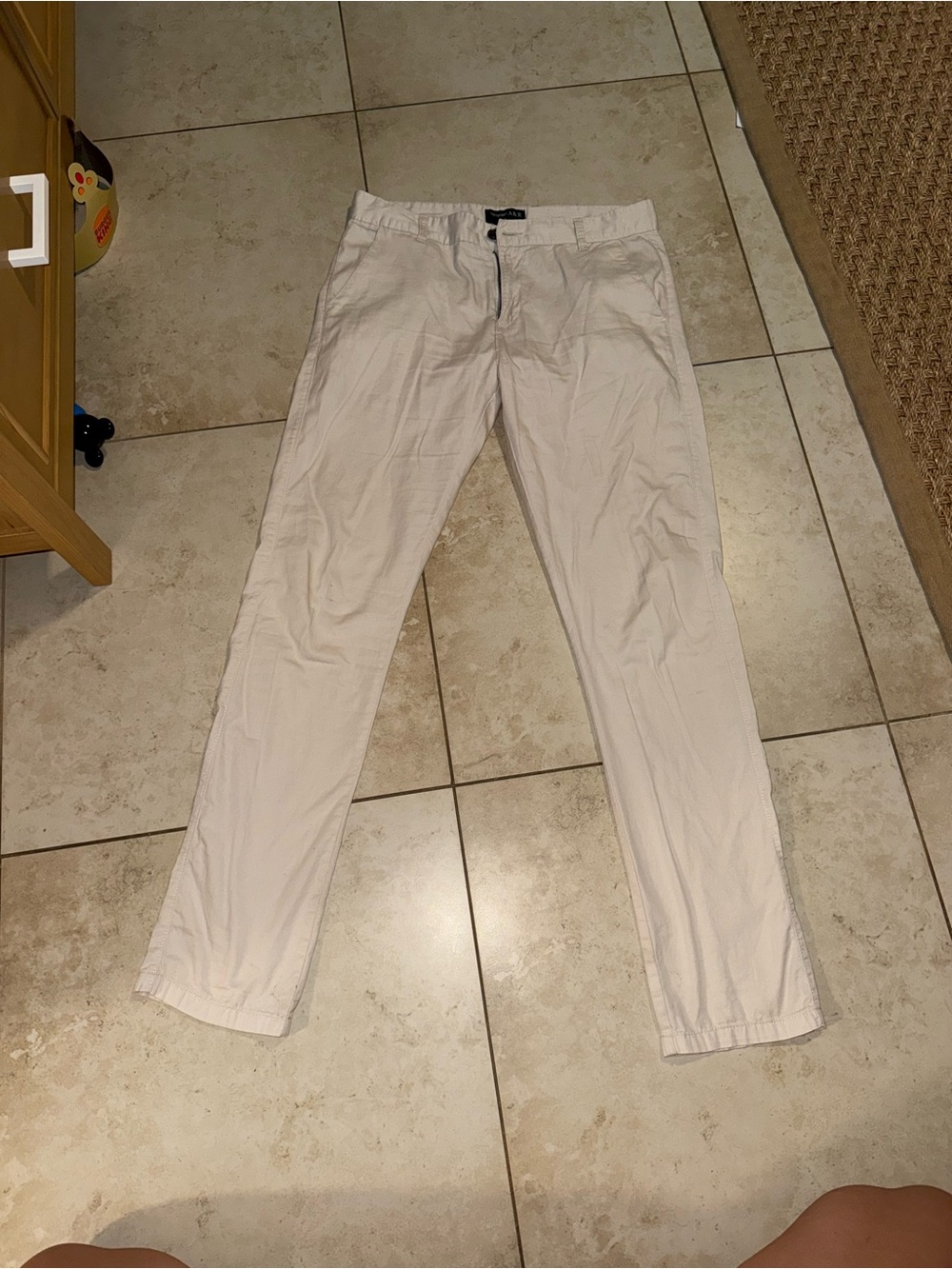 Slim Chino Pants in Off-White
